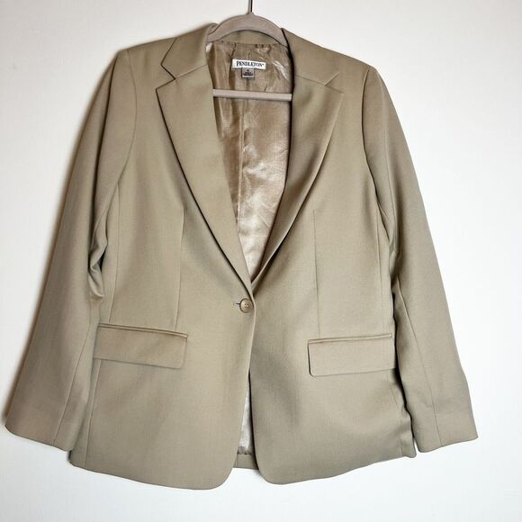 Pendleton Jackets & Blazers - Pendleton 100% Virgin Wool Tan Blazer Women’s 10
